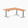 Desky Eco L-Shape Melamine Sit Stand Desk - Prime Oak Desky®