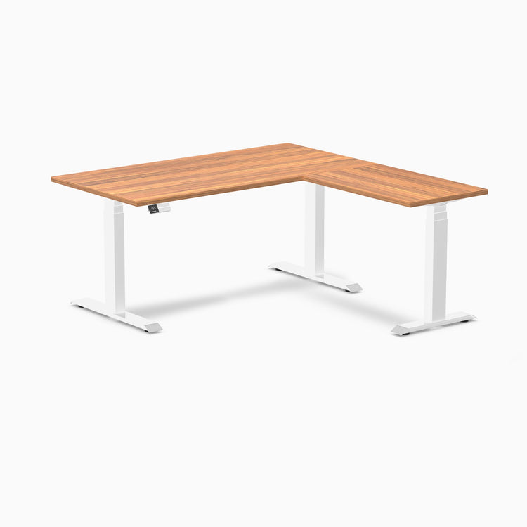 Desky Eco L-Shape Melamine Sit Stand Desk-Prime Oak DeskyÌâå¨