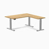 Electric L-shape standing desk in rubberwood light oak - Desky