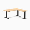 Desky Eco L-Shape Melamine Sit Stand Desk-Sublime Teak DeskyÌâå¨