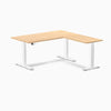 Desky Eco L-Shape Melamine Sit Stand Desk-Sublime Teak DeskyÌâå¨
