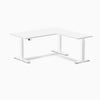 Desky Eco L-Shape Melamine Sit Stand Desk - White Desky®