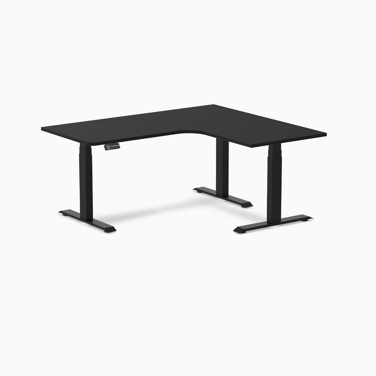 Desky L-Shape Melamine Sit Stand Desk-Black DeskyÌâå¨