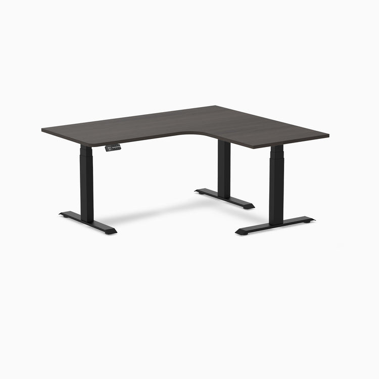 Desky L-Shape Melamine Sit Stand Desk-Burnished wood DeskyÌâå¨