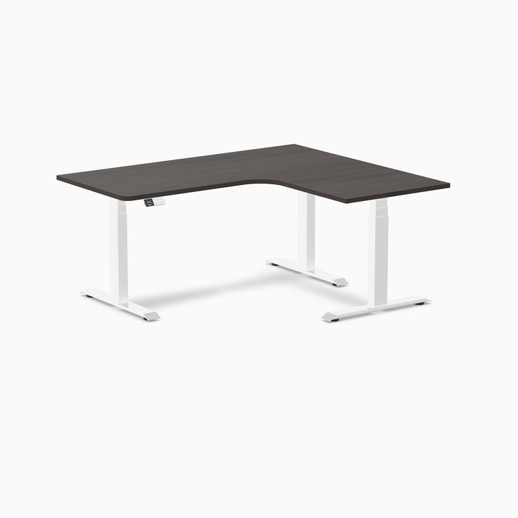 Desky L-Shape Melamine Sit Stand Desk-Burnished wood Desky®