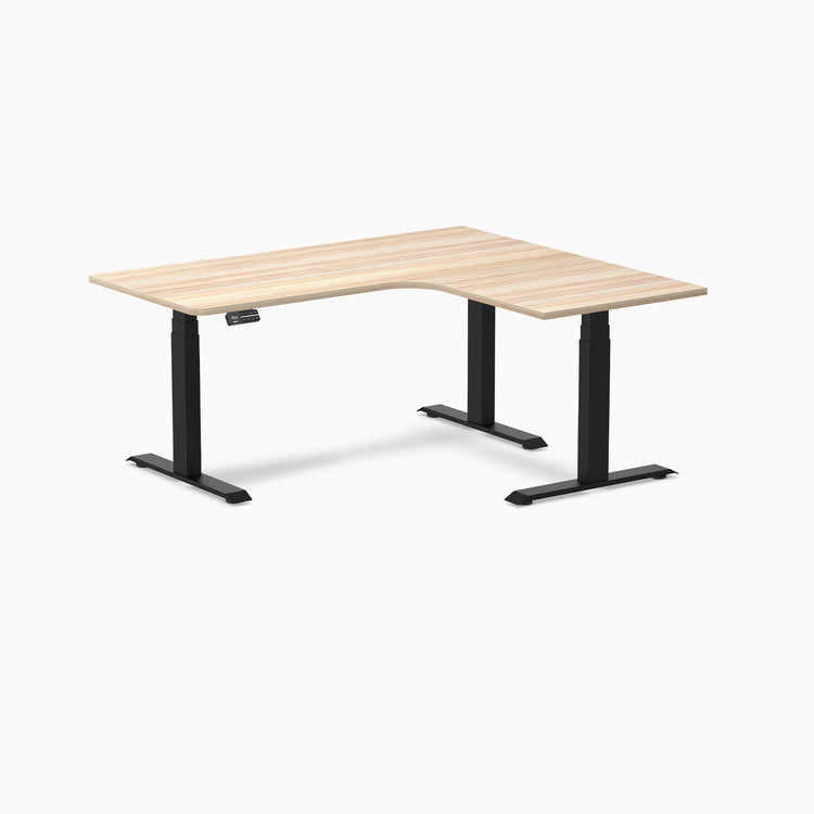 Desky L-Shape Melamine Sit Stand Desk-Classic Oak Desky®