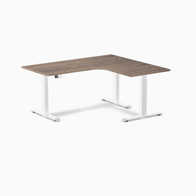 Desky L-Shape Melamine Sit Stand Desk-Natural Walnut DeskyÌâå¨