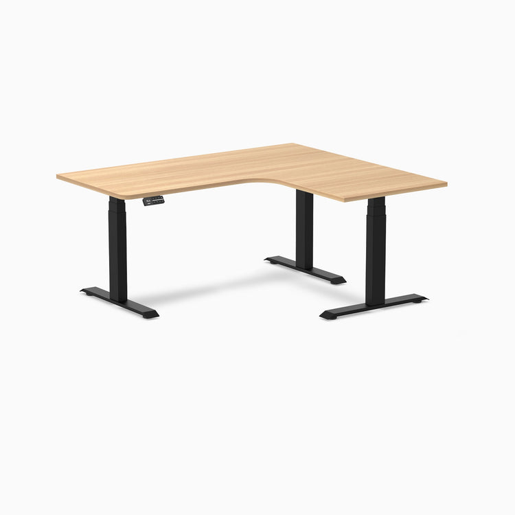 Desky L-Shape Melamine Sit Stand Desk-subliem teak DeskyÌâå¨