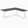 Desky Eco L-Shape Melamine Sit Stand Desk - Burnished Wood Desky®