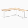 Desky Eco L-Shape Melamine Sit Stand Desk - Classic Oak Desky®