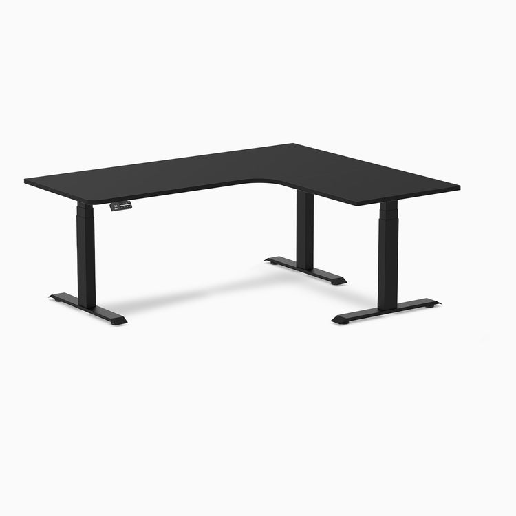 Desky L-Shape Melamine Sit Stand Desk-Black DeskyÌâå¨