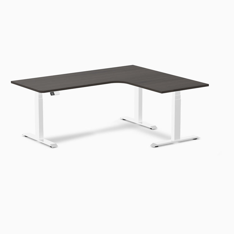 Desky L-Shape Melamine Sit Stand Desk-Burnished wood DeskyÌâå¨