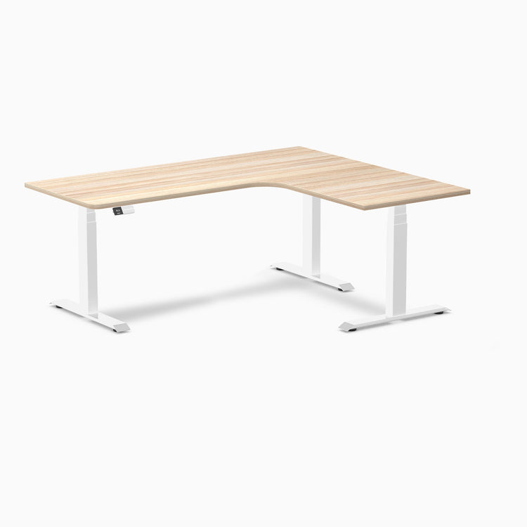 Desky L-Shape Melamine Sit Stand Desk-Classic Oak Desky®