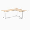 Desky L-Shape Melamine Sit Stand Desk-Classic Oak Desky®