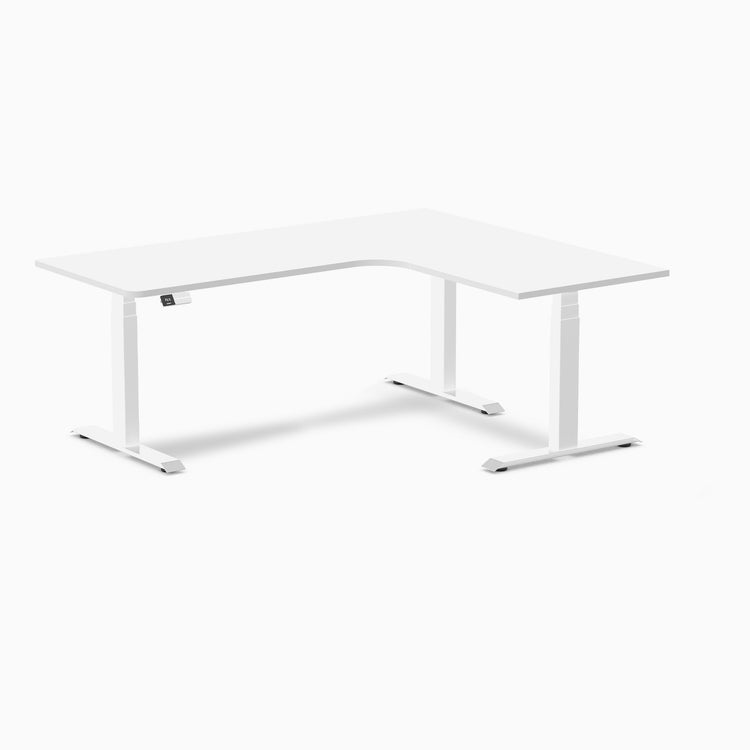 Desky L-Shape Melamine Sit Stand Desk-White DeskyÌâå¨