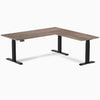 Desky Eco L-Shape Melamine Sit Stand Desk-Natural Walnut DeskyÌâå¨