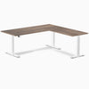 Desky Eco L-Shape Melamine Sit Stand Desk - Natural Walnut Desky®