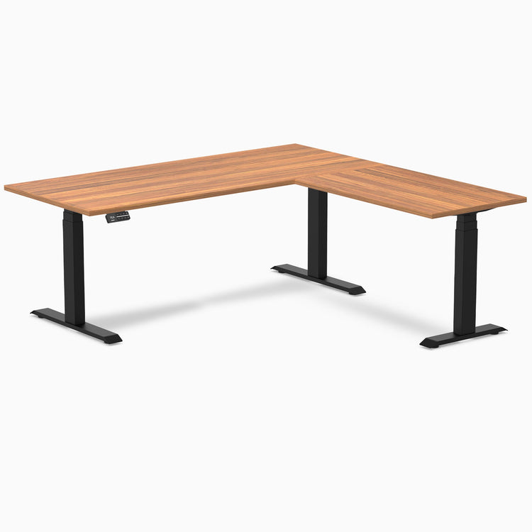 Desky Eco L-Shape Melamine Sit Stand Desk-Prime Oak DeskyÌâå¨