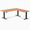 Desky Eco L-Shape Melamine Sit Stand Desk-Prime Oak DeskyÌâå¨