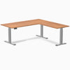 Desky Eco L-Shape Melamine Sit Stand Desk - Prime Oak Desky®