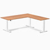 Desky Eco L-Shape Melamine Sit Stand Desk-Prime Oak DeskyÌâå¨