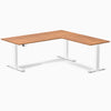 Desky Eco L-Shape Melamine Sit Stand Desk - Prime Oak Desky®