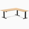 Desky Eco L-Shape Melamine Sit Stand Desk-Sublime Teak DeskyÌâå¨