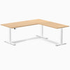 Desky Eco L-Shape Melamine Sit Stand Desk-Sublime Teak DeskyÌâå¨