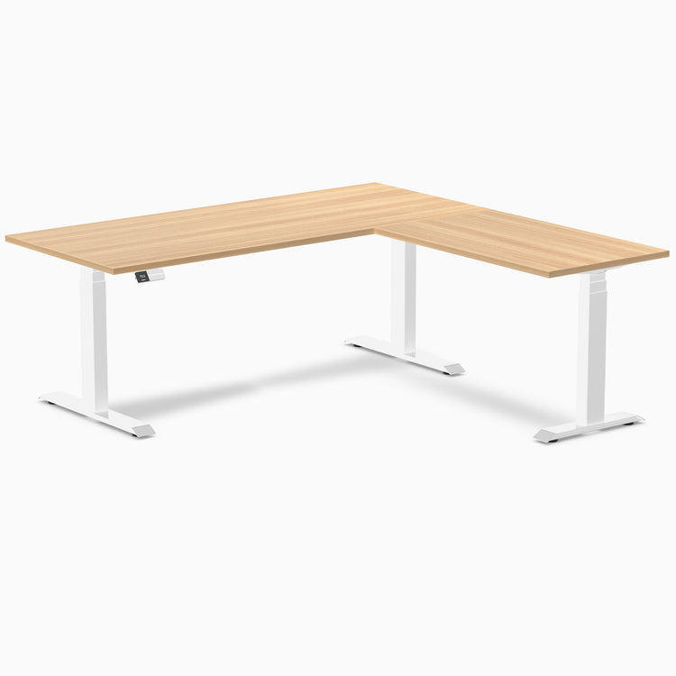 Desky Eco L-Shape Melamine Sit Stand Desk