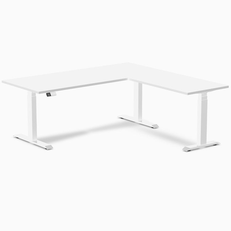 Desky Eco L-Shape Melamine Sit Stand Desk-White DeskyÌâå¨