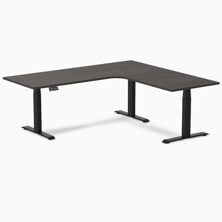 Desky L-Shape Melamine Sit Stand Desk-Burnished wood DeskyÌâå¨