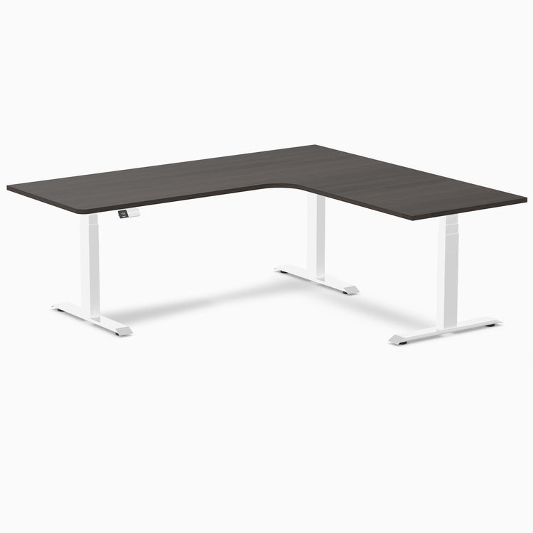 Desky L-Shape Melamine Sit Stand Desk-Burnished wood Desky®