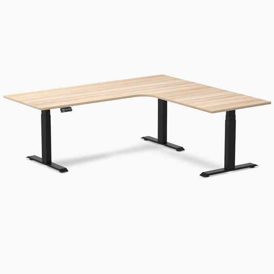 Desky L-Shape Melamine Sit Stand Desk-Classic Oak Desky®