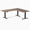 Desky L-Shape Melamine Sit Stand Desk-Natural Walnut DeskyÌâå¨