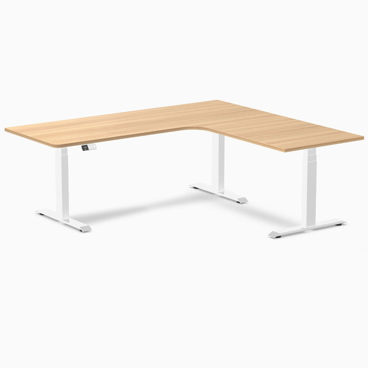 Desky L-Shape Melamine Sit Stand Desk-sublime teak Desky®