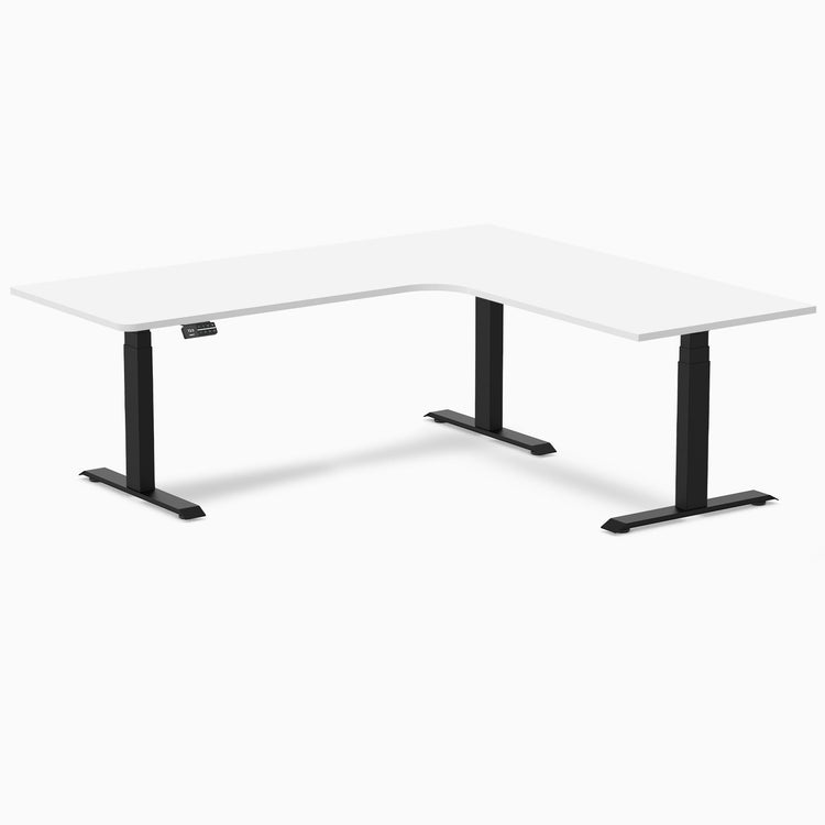 Desky L-Shape Melamine Sit Stand Desk-White DeskyÌâå¨