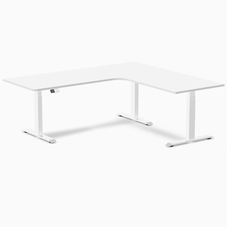 Desky L-Shape Melamine Sit Stand Desk-White Desky®