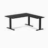 Zero melamine l-shape fixed office desk black  - Desky