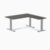 Zero melamine l-shape fixed office desk burnished wood  - Desky