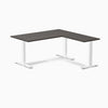 Zero melamine l-shape fixed office desk burnished wood  - Desky