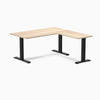 Zero melamine l-shape fixed office desk classic oak  - Desky