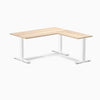 Zero melamine l-shape fixed office desk classic oak  - Desky