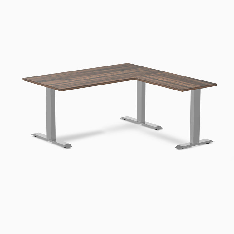 Zero melamine l-shape fixed office desk jarrah legno  - Desky