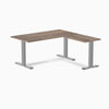 Zero melamine l-shape fixed office desk natural walnut  - Desky
