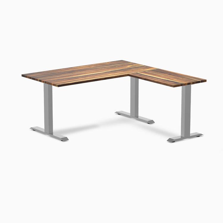 zero hardwood l-shape computer desk pheasantwood - Desky