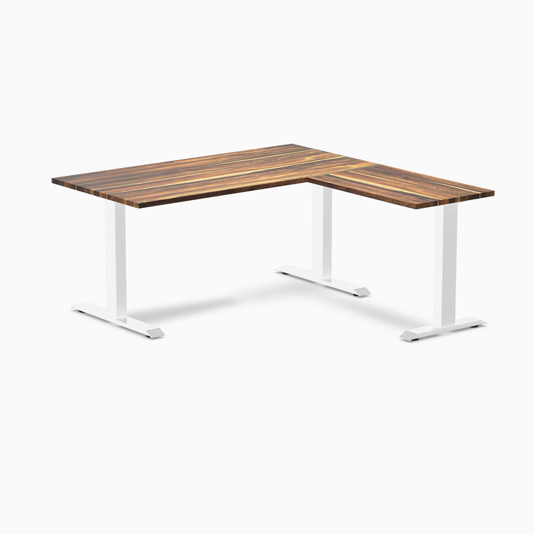 zero hardwood l-shape computer desk pheasantwood