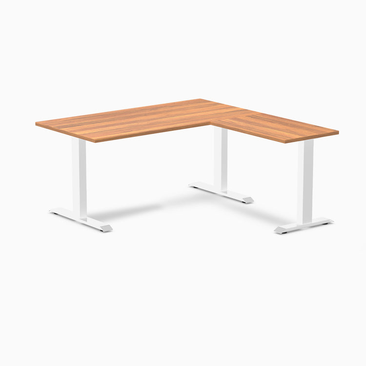 Zero melamine l-shape fixed office desk prime oak  - Desky