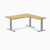 Rubberwood L-shape fixed desk in light oak - Desky