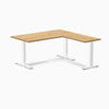 Rubberwood L-shape fixed desk in light oak - Desky