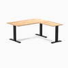 Rubberwood L-shape fixed desk in natural - Desky